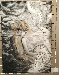 Expo ”D'or” 2025 - Timp pretios - acrilic pe panza 70x100 cm Timp pretios - acrilic pe panza 70x100 cm