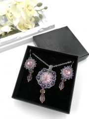 Set elegant cu cristale și inox Set handmade cu cristale și inox